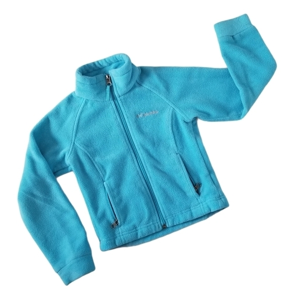 Columbia Teal Full Zip Fleece Girls Jacket. - Picture 1 of 4